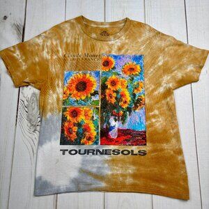 Claude Monet Medium Shirt Tie Dye Sunflowers Art France Tournesols Gold Floral
